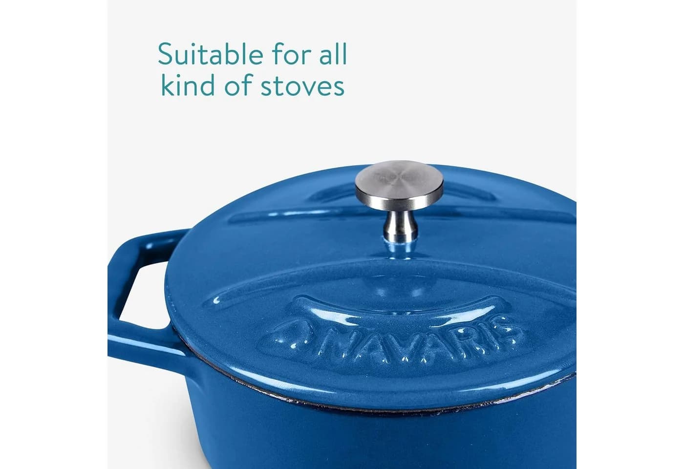 Navaris Mini Cocotte Set 4-tlg. Gusseisen Töpfe mit Deckel Blau - Bild 5