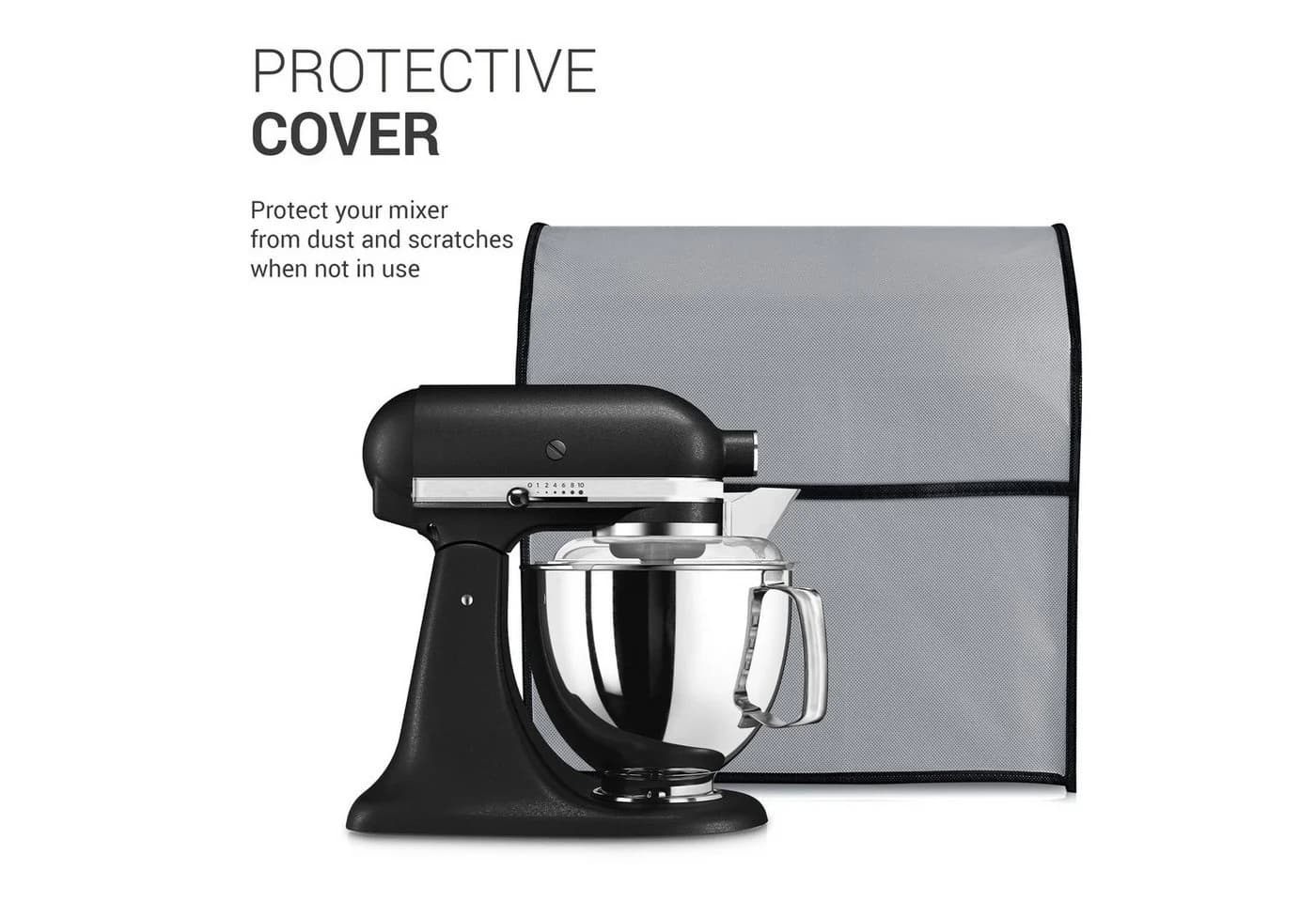 kwmobile Abdeckhaube für KitchenAid 4,3-4,8 Liter Grau mit 3 Fächern
