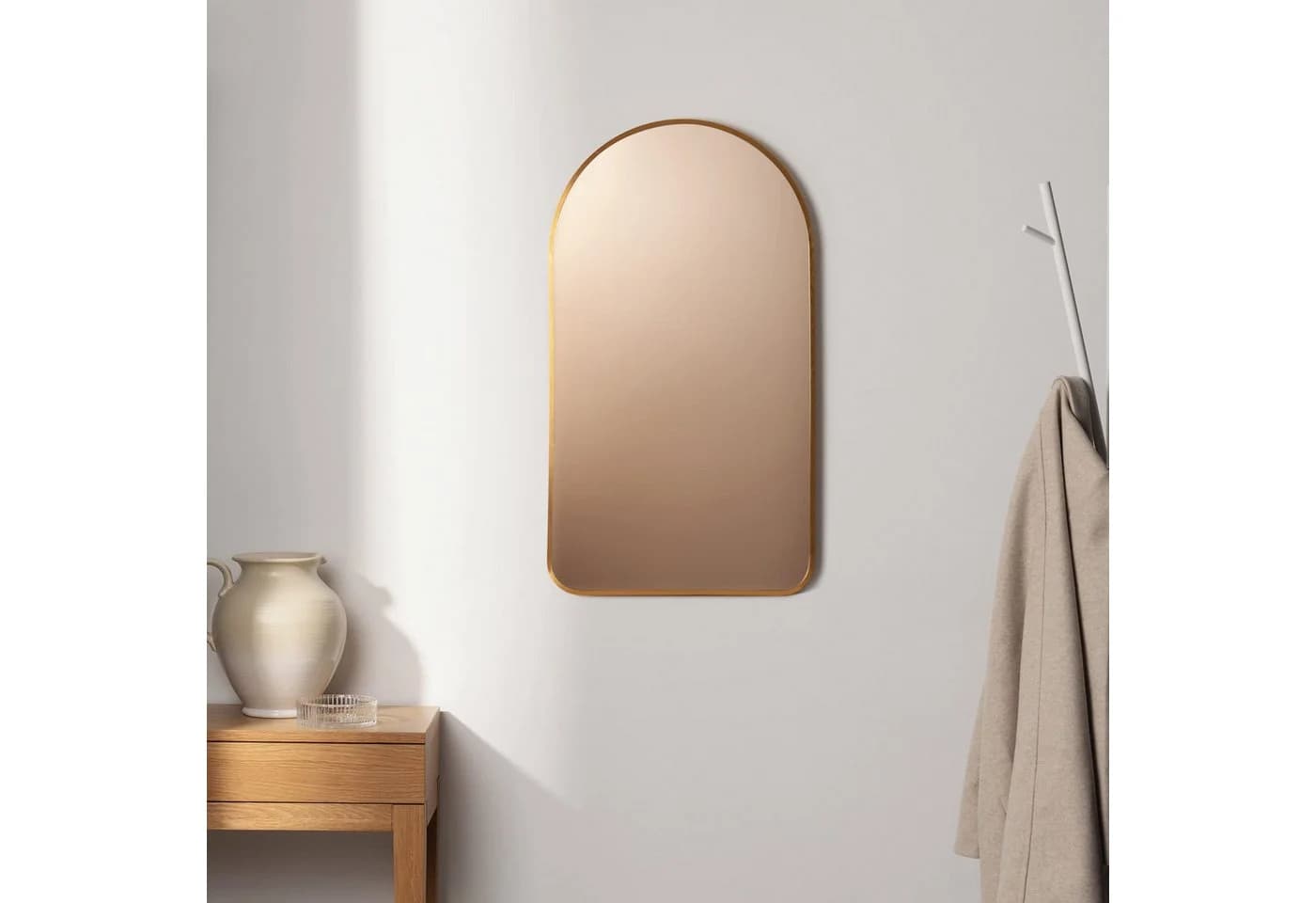 Navaris Wandspiegel 45x80 cm Gold mit Rahmen