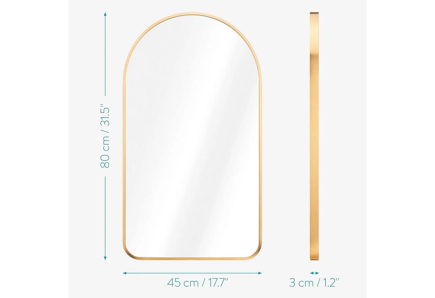 Navaris Wandspiegel 45x80 cm Gold mit Rahmen - Bild 5