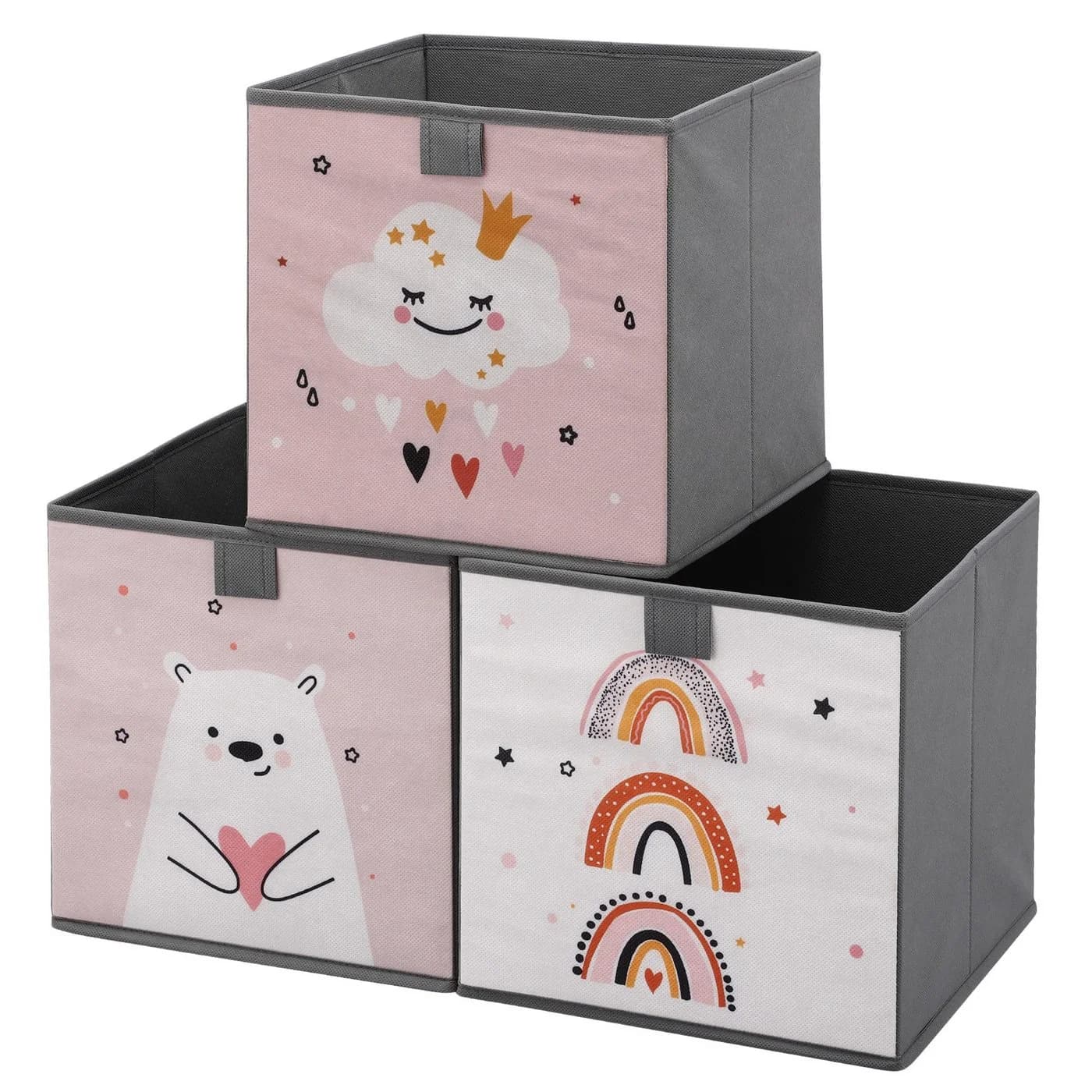 Navaris Spielzeugkiste 3er Set Aufbewahrungsbox mit Tiermotiven