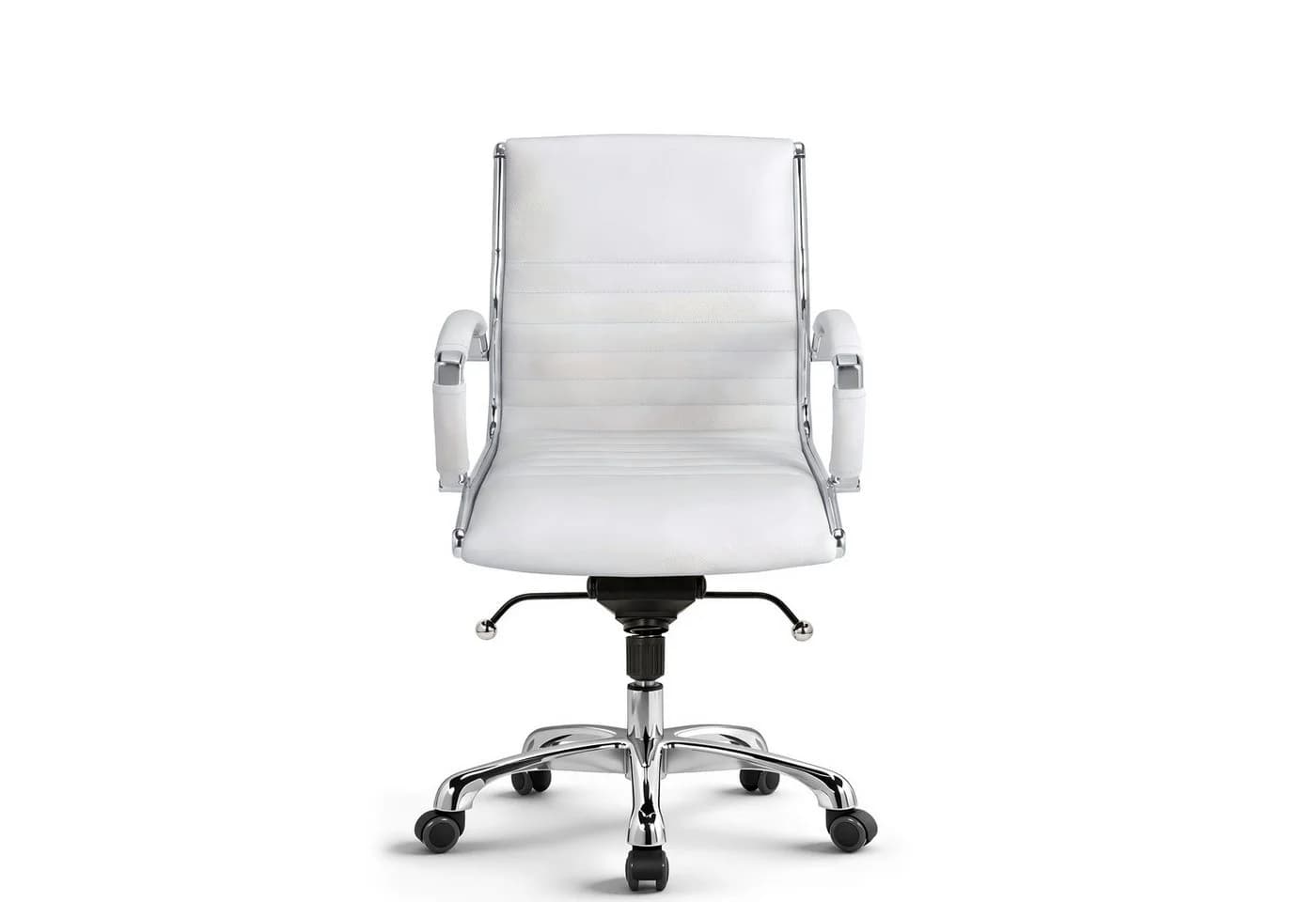 Versee Montreal Schreibtischstuhl Leder Weiß Ergonomisch mit Lendenstütze
