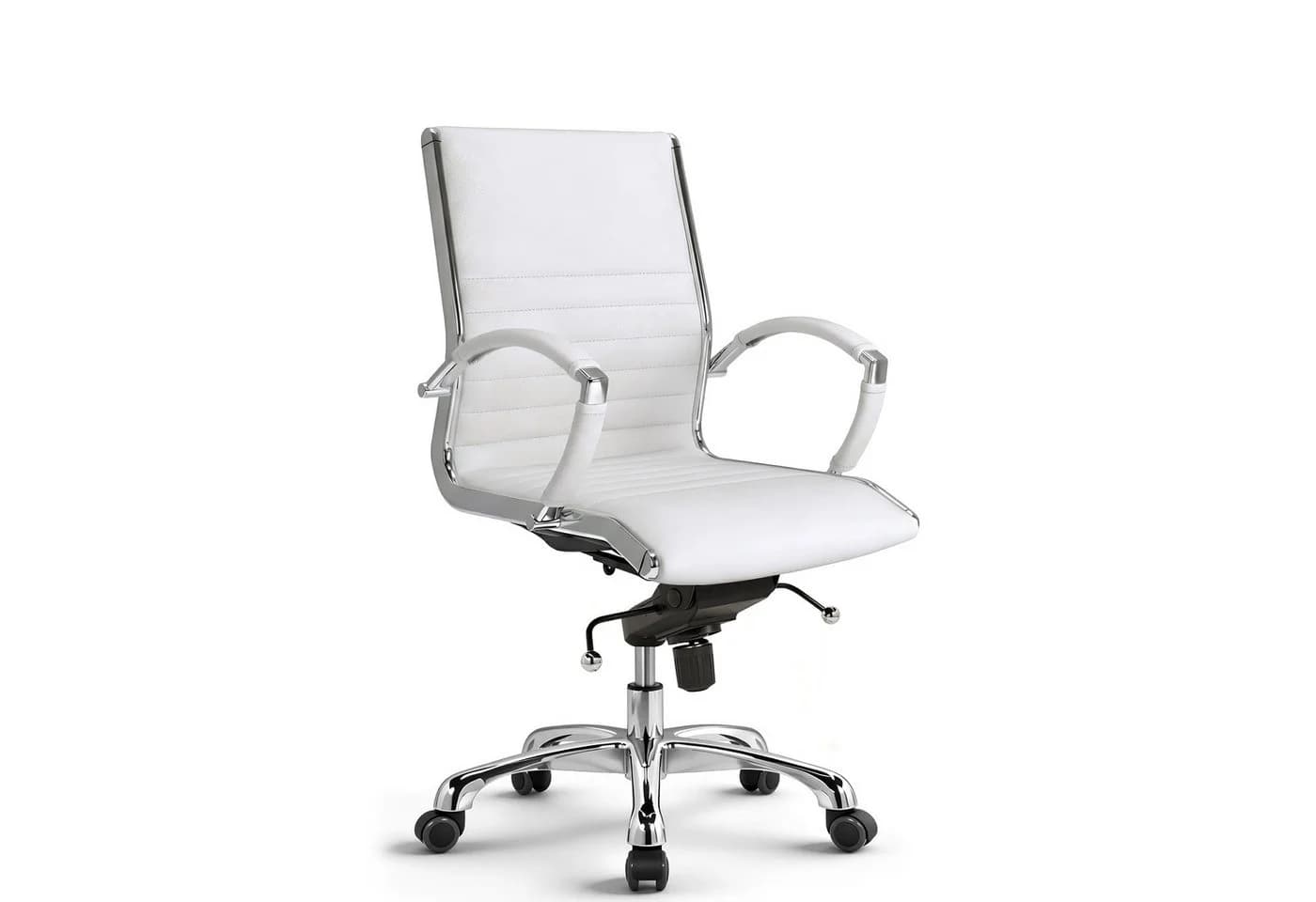 Versee Montreal Schreibtischstuhl Leder Weiß Ergonomisch mit Lendenstütze - Bild 2