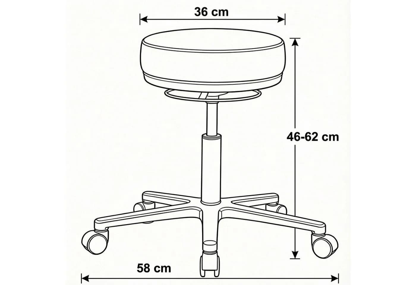 Versee Drehhocker Arbeitshocker Echtleder Höhenverstellbar 150kg Belastbar - Bild 4
