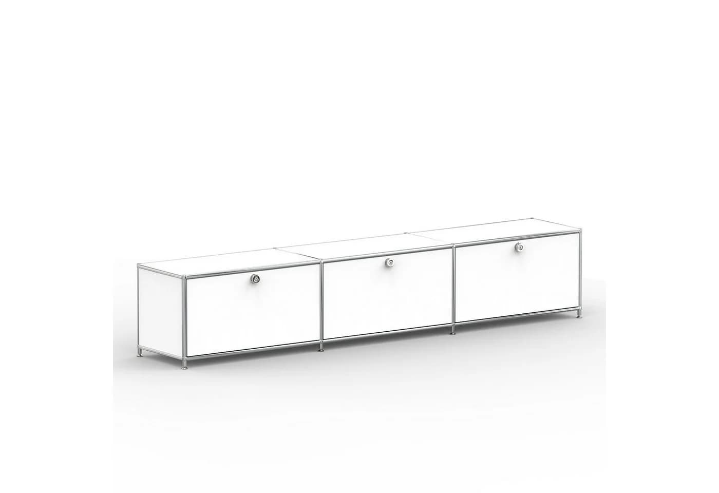 Versee Lowboard 227 cm Weiß Metall mit 3 Klappen & Schloss - Bild 2