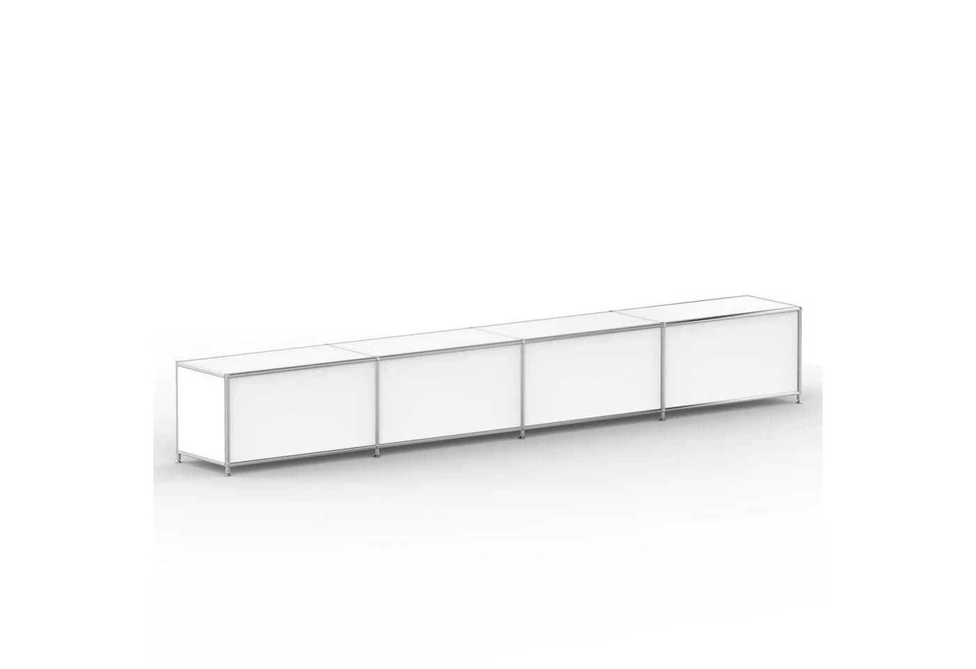 Versee Lowboard 4 Klappen Metall Weiß Modern