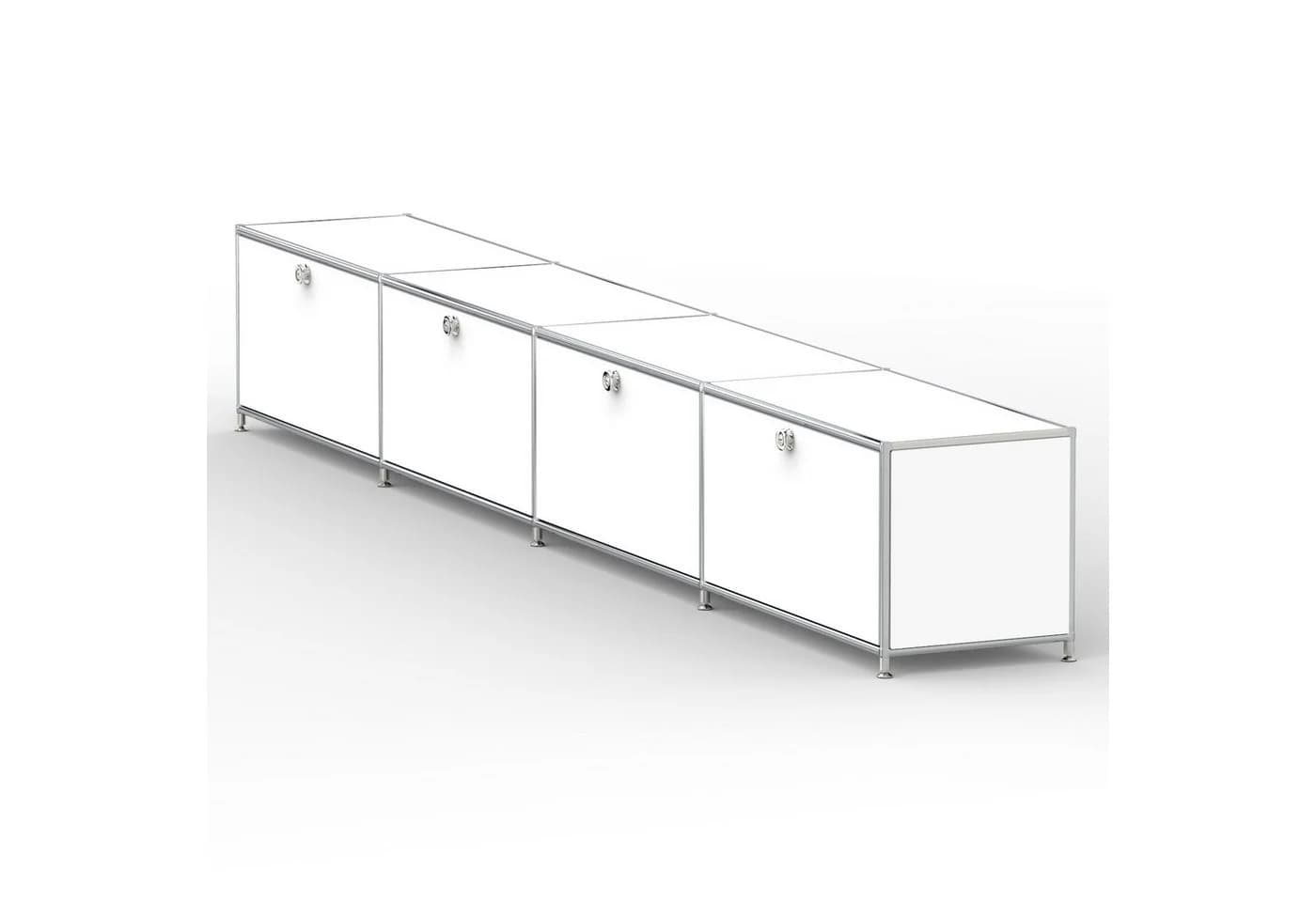 Versee Lowboard 4 Klappen Metall Weiß Modern - Bild 3