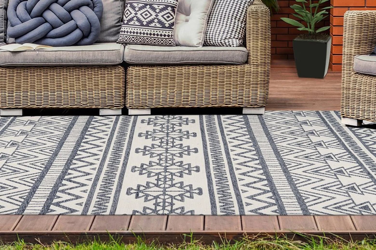 Arte Espina Yoga 500 Teppich Outdoor Grau/Weiß Polyester
