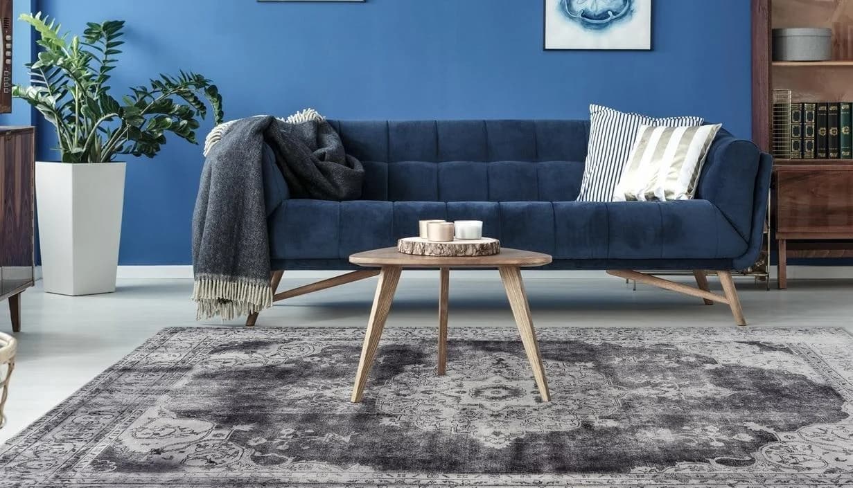 Arte Espina Vintage Teppich Grau Kurzflor