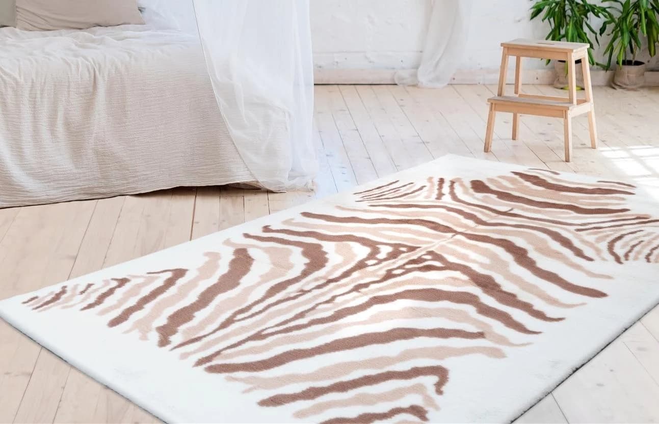 Arte Espina Teppich Rabbit Animal 400 Hochflor Beige/Weiß