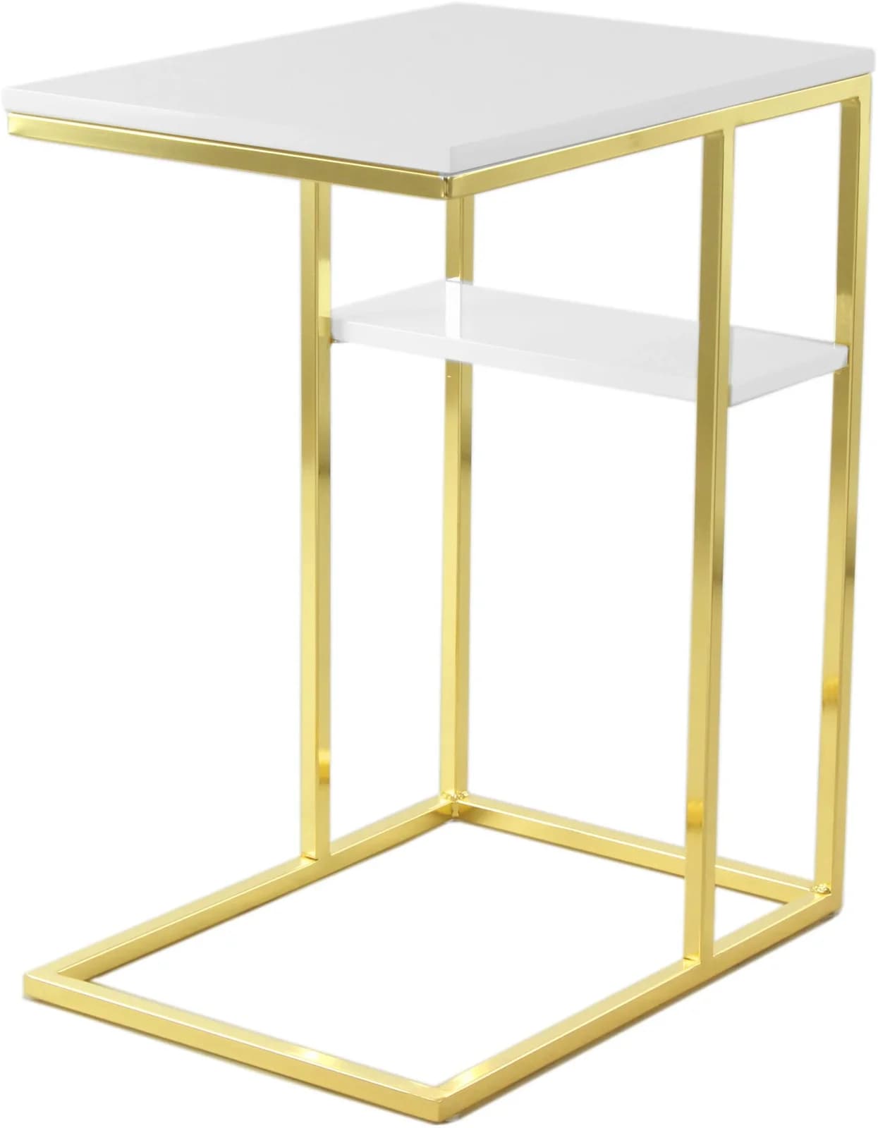 Kayoom Beistelltisch Lucilla 225 Weiß Gold C-Form