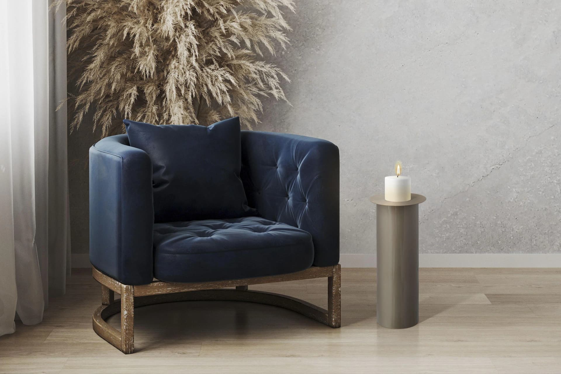 Kayoom Bodenkerzenständer Art Deco Taupe Metall