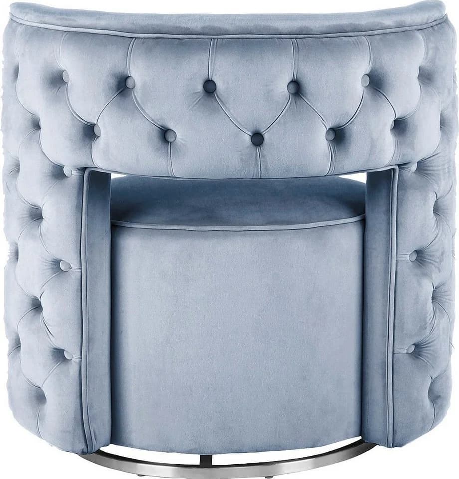Kayoom Drehsessel Beverly 125 Hellblau Samt mit Drehfunktion - Bild 4