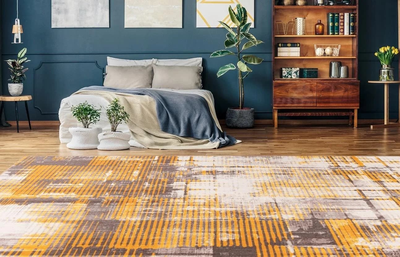 Arte Espina Saphira 800 Teppich Gelb Vintage Kurzflor