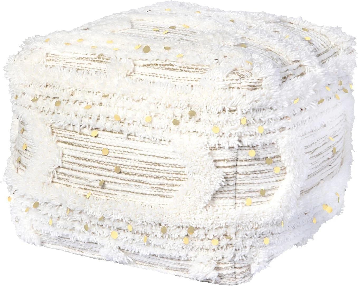 Kayoom Pouf Bohist 425 Handgefertigt Boho-Style Fransen Beige - Bild 2