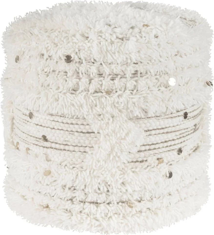 Kayoom Pouf Bohist 425 Beige Handgefertigt mit Fransen - Bild 2