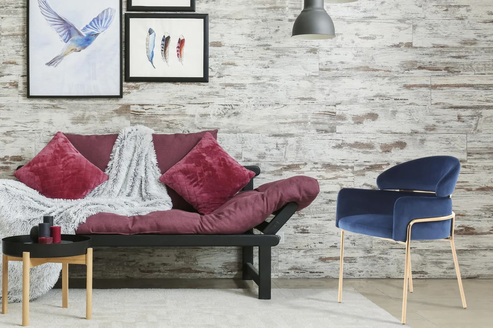 Kayoom Esszimmerstuhl Elva Blau Roségold Polyester