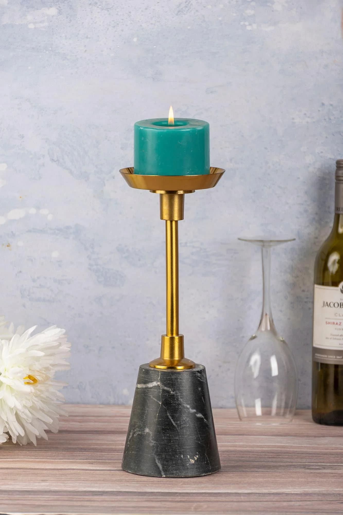 KAYOOM Kerzenständer Fayya 225 Gold Schwarz Aluminium Marmor