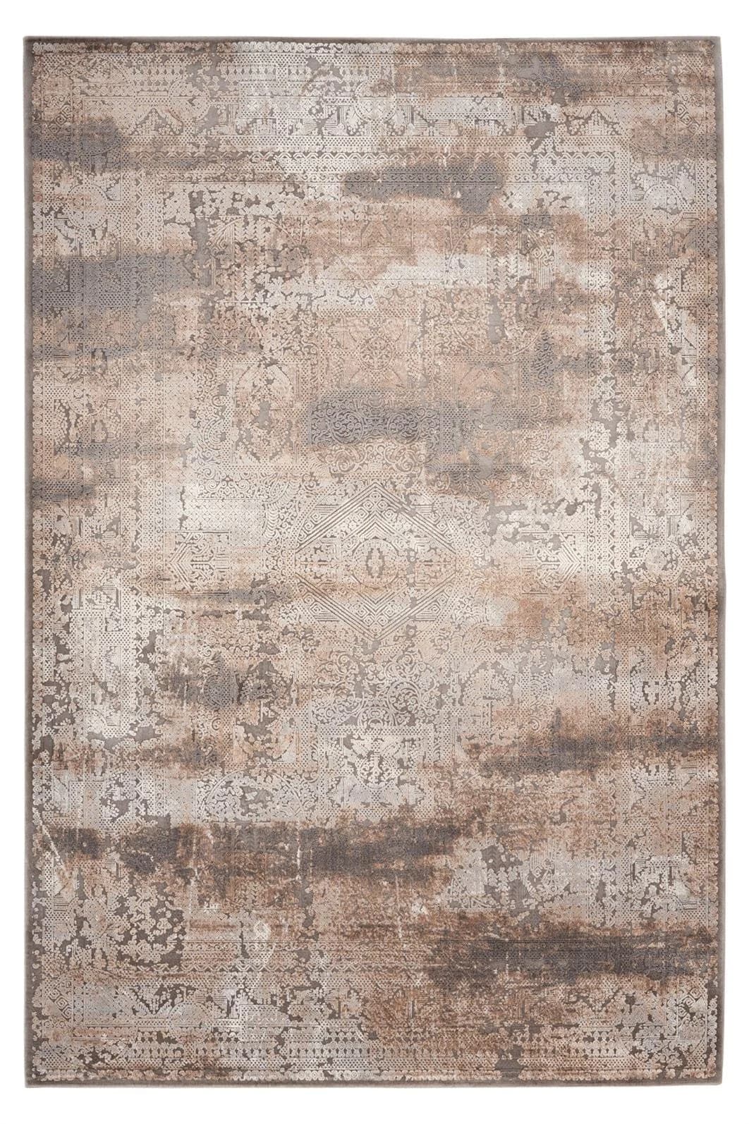 Kayoom Gem 960 Teppich Taupe Bambusseide Vintage Orientalisch