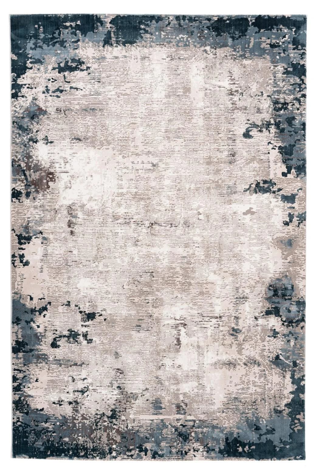 Moderner Blau Teppich mit 3D Effekt und Kurzflor