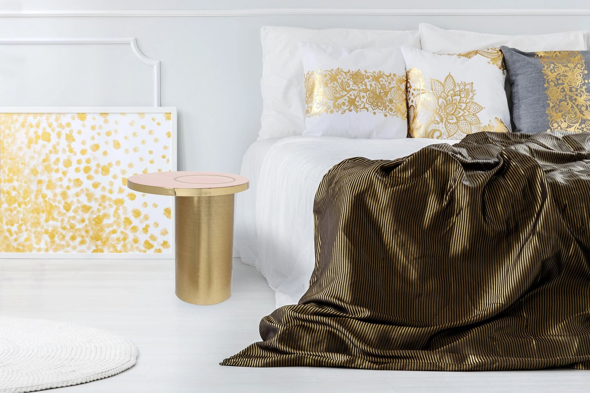 KAYOOM Beistelltisch Art Deco Rosa Gold 100% Eisen Dekorativ
