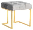 KAYOOM Polsterhocker Rarity 125 Grau Samt mit Edelstahlgestell Bild 1
