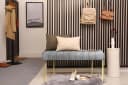 Kayoom Sitzbank Rarity 225 Grau Samt mit goldenem Gestell Bild 2
