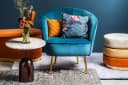 KAYOOM Loulan 125 Cocktail-Sessel Samtbezug Teal Goldbeine Bild 2