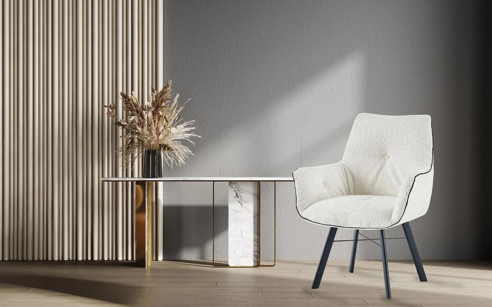 Moderner Armlehnstuhl in Beige