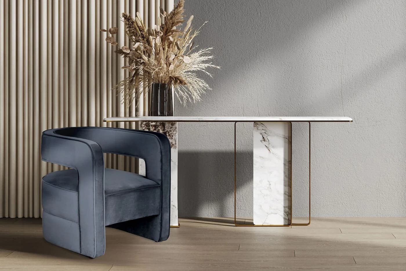 KAYOOM Sessel Venice 125 Moderner Cocktail-Sessel Grau Samt - Bild 2