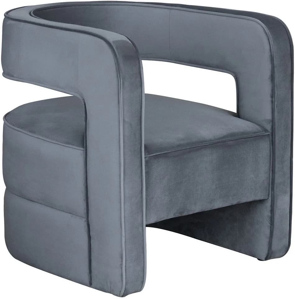 KAYOOM Sessel Venice 125 Moderner Cocktail-Sessel Grau Samt - Bild 3