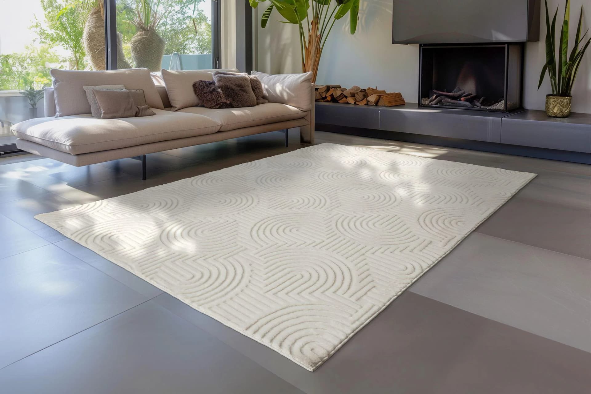 KAYOOM Balance Flow 225 Teppich Creme Kurzflor