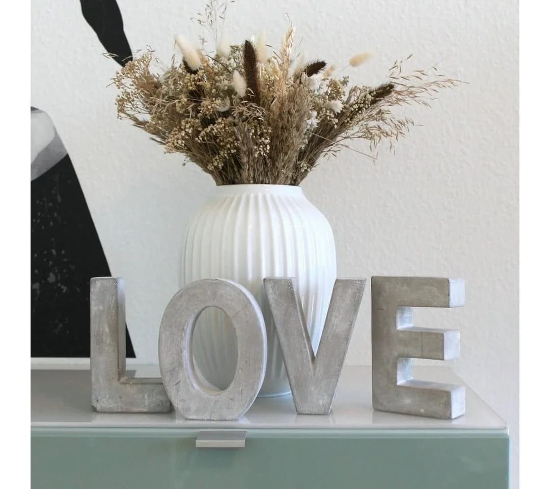 K&L Wall Art Deko-Buchstaben 15cm Grau Beton