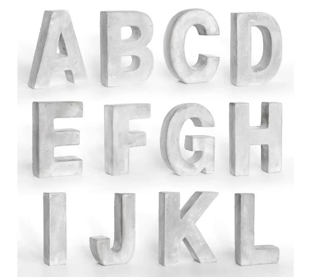 K&L Wall Art Deko-Buchstaben 15cm Grau Beton - Bild 2