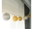 K&L LED-Lichterkette Cotton Ball 20 LED Kugeln Gelb Gold Silber Bild 2