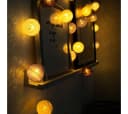 K&L LED-Lichterkette Cotton Ball 20 LED Kugeln Gelb Gold Silber Bild 5