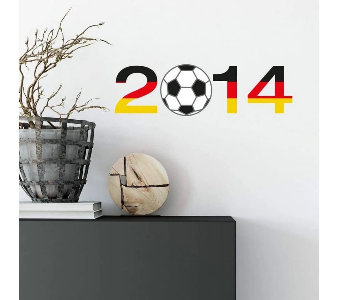 K&L Wall Art Wandtattoo Fußball Bunt Selbstklebend