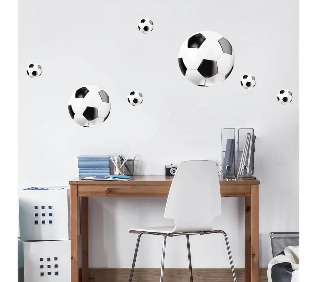 K&L Wall Art Wandtattoo Fußball Set Schwarz Weiß