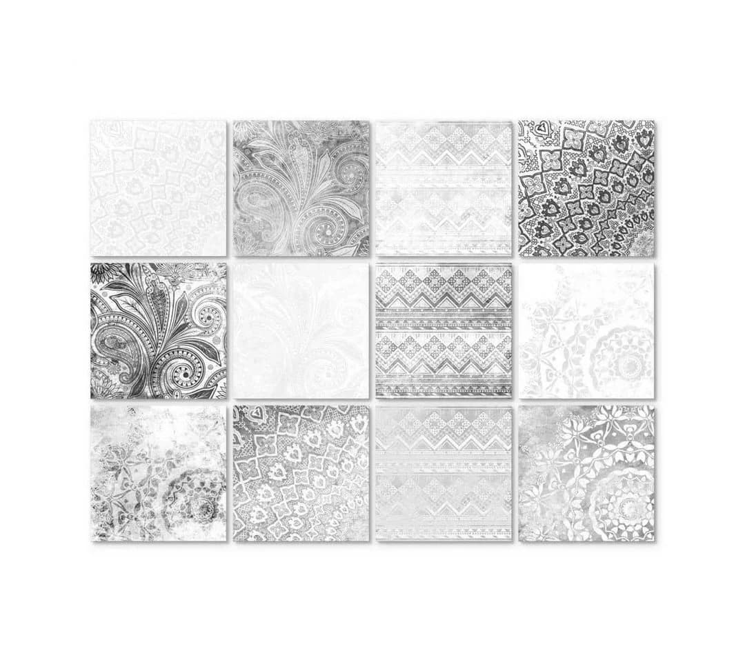 K&L WALL ART Fliesenaufkleber Boho Beton Optik Orientalisch 12er Set - Bild 3
