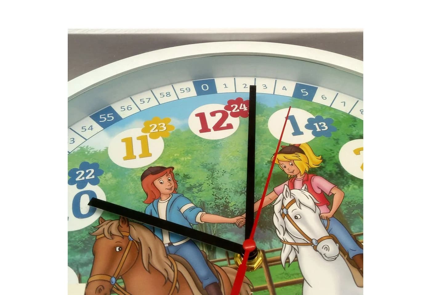 K&L Wall Art Wanduhr Bibi Blocksberg & Tina Kinder Lernuhr Bunt - Bild 5