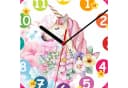 K&L Wall Art Wanduhr Einhorn Prinzessin Rosa Kinder Lernuhr Lautlos Bild 2