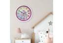 K&L Wall Art Wanduhr Einhorn Prinzessin Rosa Kinder Lernuhr Lautlos Bild 3