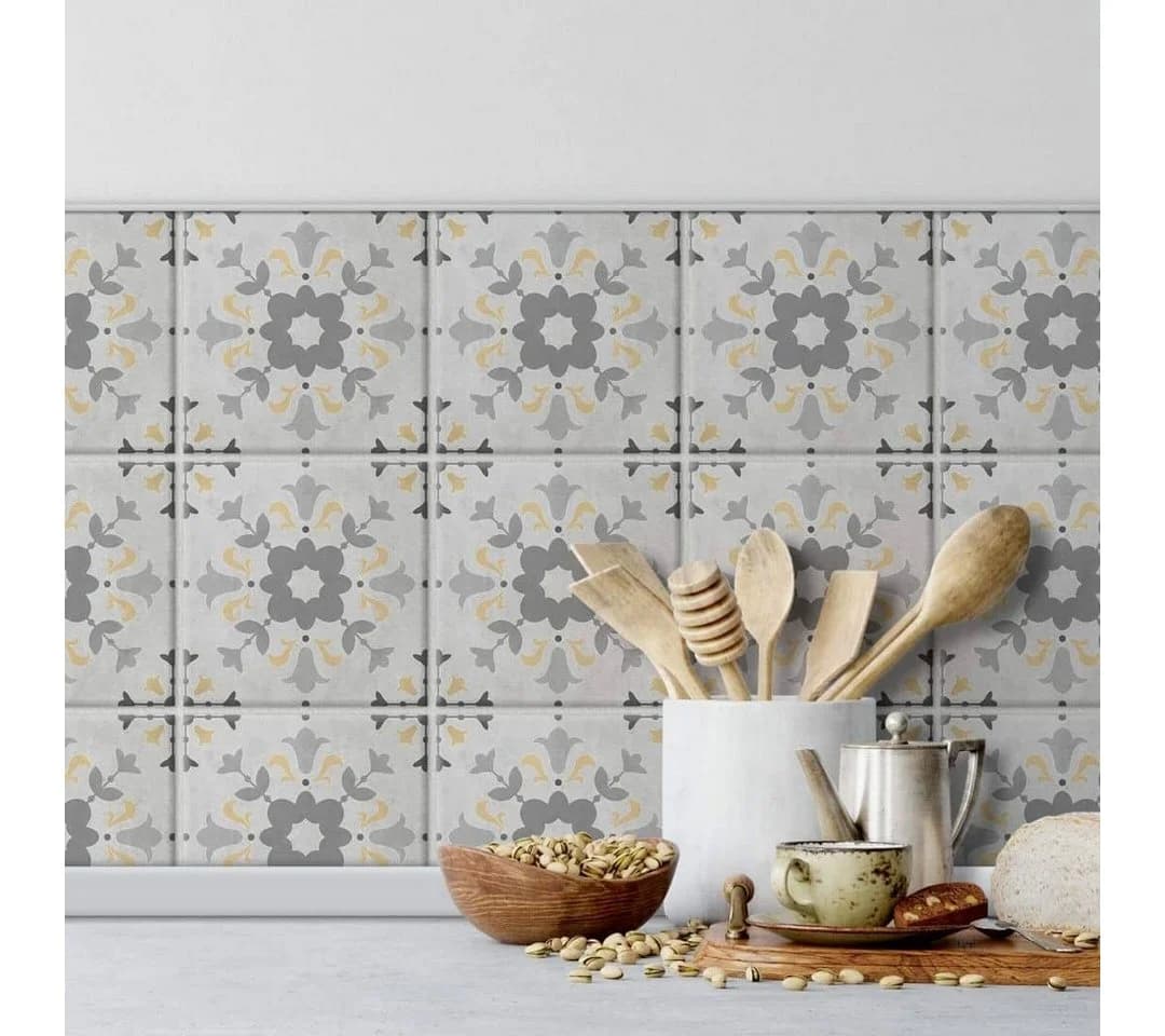 K&L Wall Art Fliesenaufkleber Grau 12er Set Selbstklebend - Bild 2