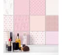 K&L Wall Art Fliesenaufkleber Rosa Herz 12er Set PVC Bild 2