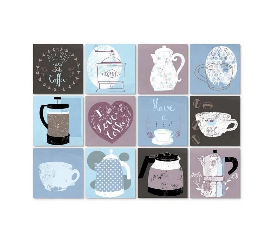 K&L WALL ART Fliesenaufkleber 12er Set Selbstklebend PVC Bunt - Bild 3