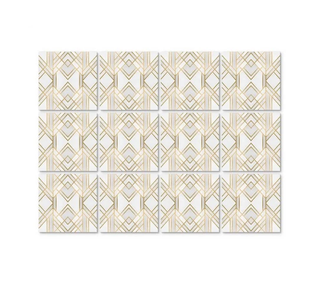 K&L Wall Art Fliesenaufkleber Art Deco Geometrisch Gold Selbstklebend - Bild 3