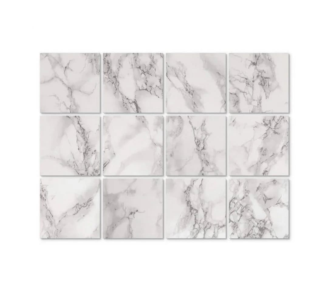 K&L WALL ART Fliesenaufkleber Marmor 12Stk Selbstklebend Grau - Bild 3