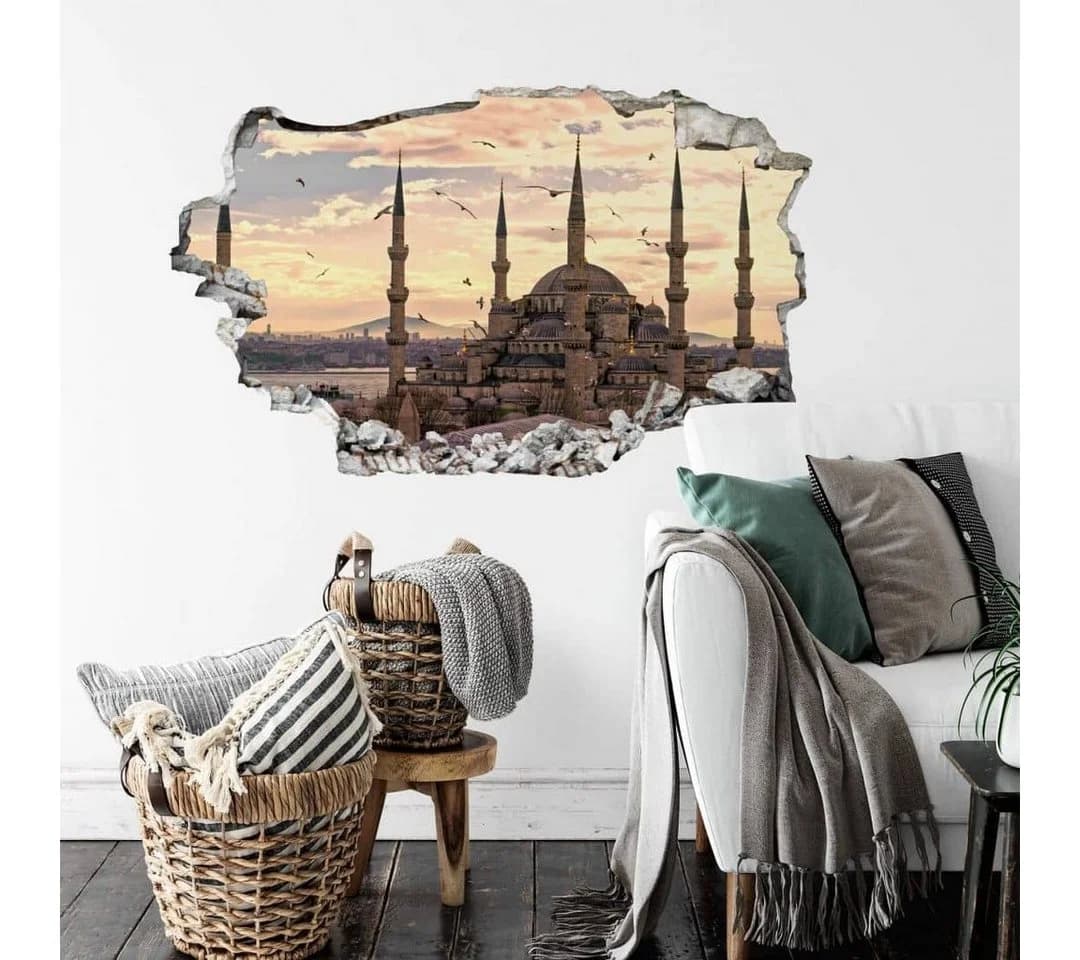 K&L Wall Art Wandtattoo 3D Blaue Moschee Selbstklebend - Bild 2