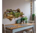 K&L Wall Art Wandtattoo Waldtiere Mauerdurchbruch Grün Bild 1
