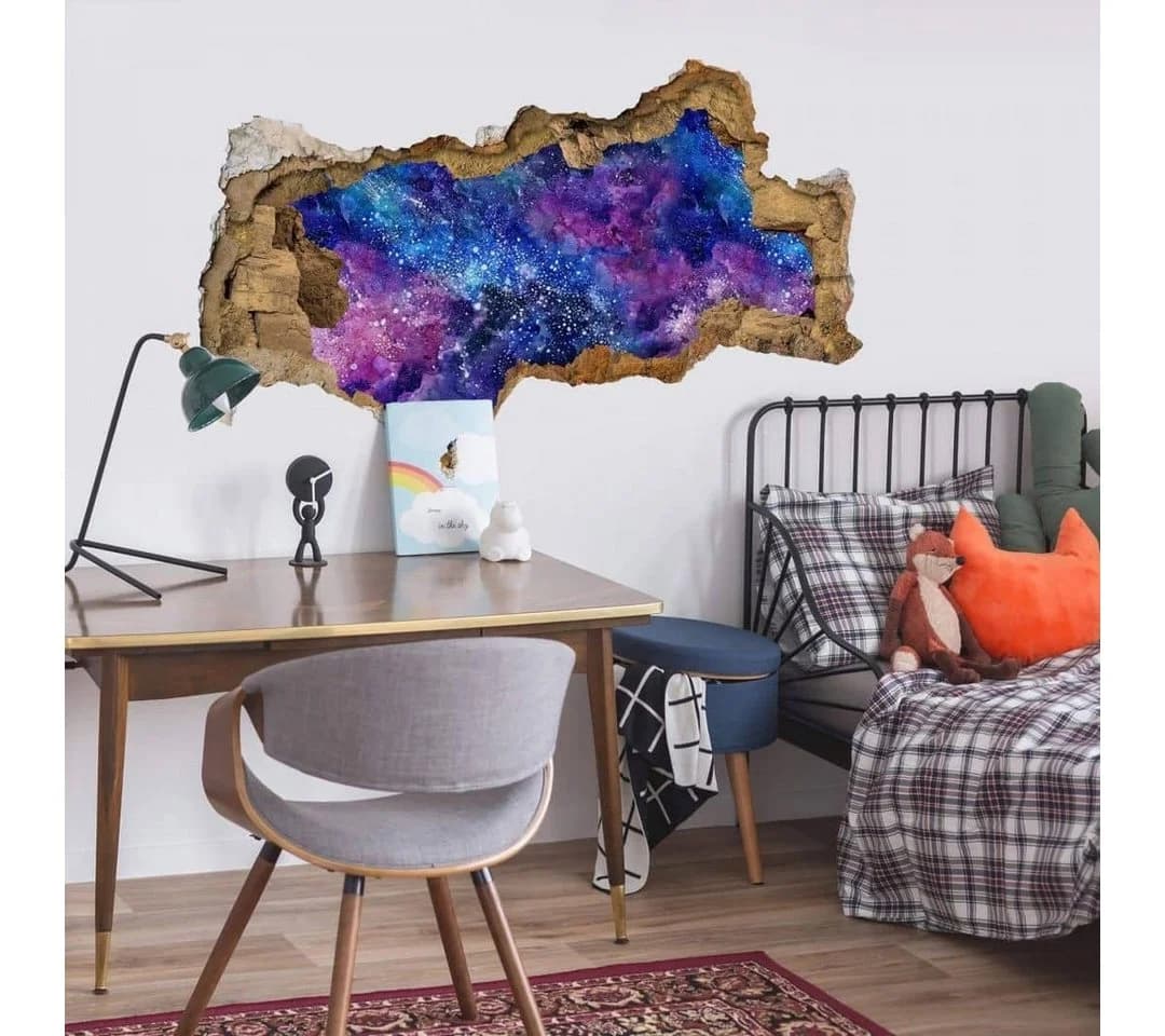 K&L Wall Art Wandtattoo 3D Mauerdurchbruch Blau Selbstklebend - Bild 2